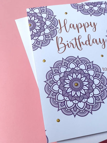 Purple Mandala Birthday Card