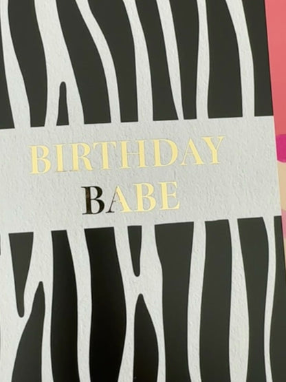 Birthday Babe Zebra Card